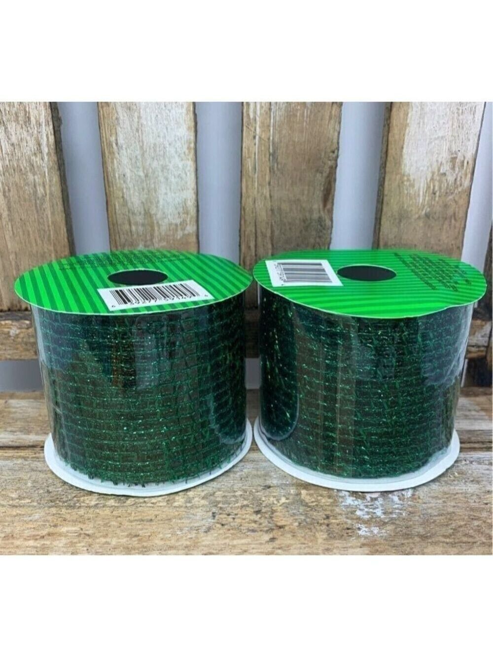Craft Mesh Ribbon Green 2.5 Inch 9 Yard Roll Textured Ribbon Christmas Holiday L